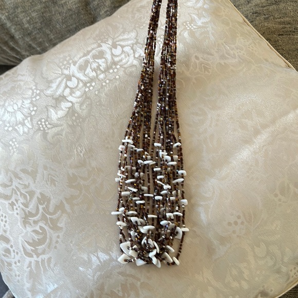 Native American handmade fetish necklace shell l heishi seed beads Apache Navajo - Picture 4 of 14